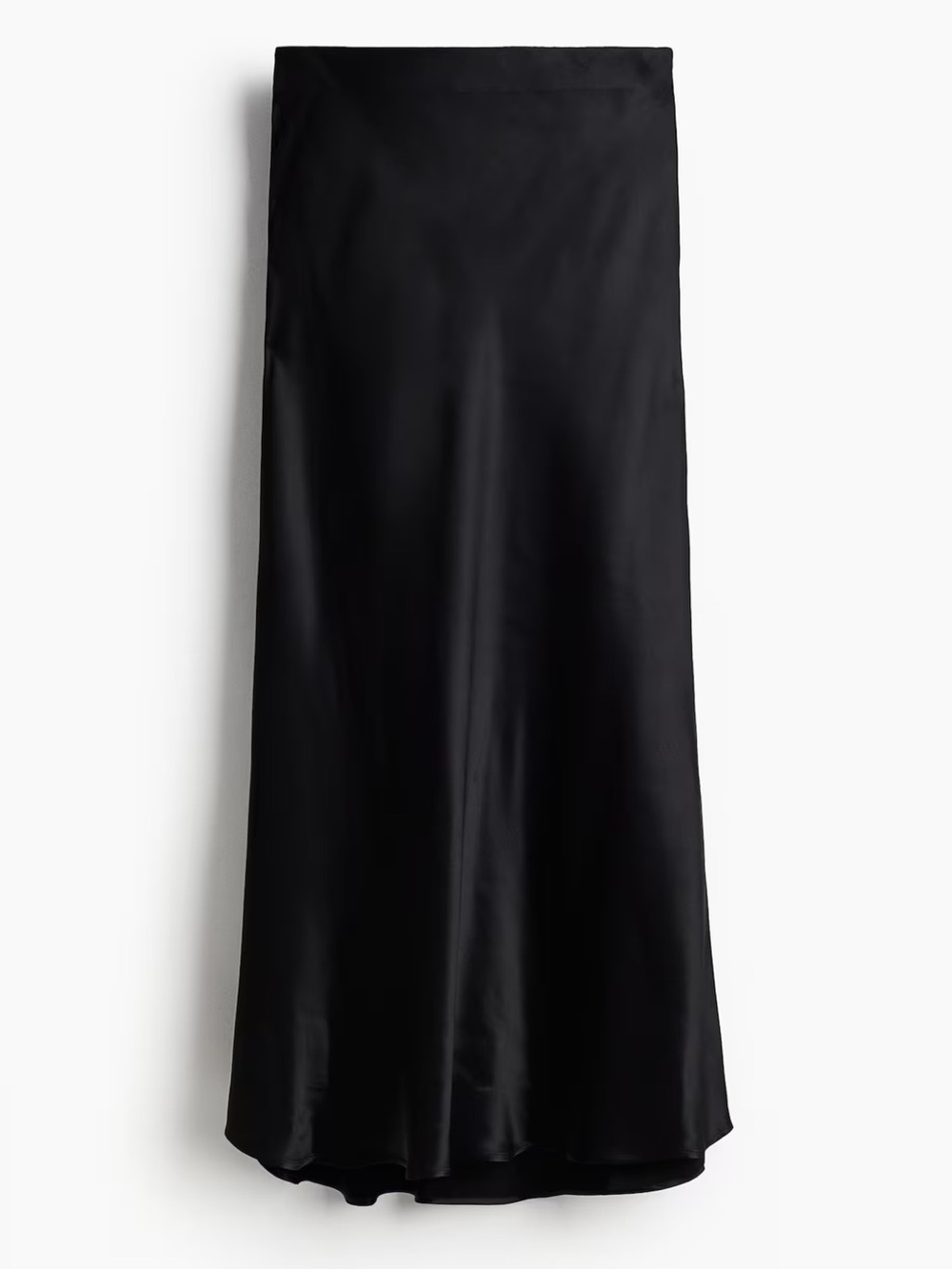 H&M Black Satin Long Skirt